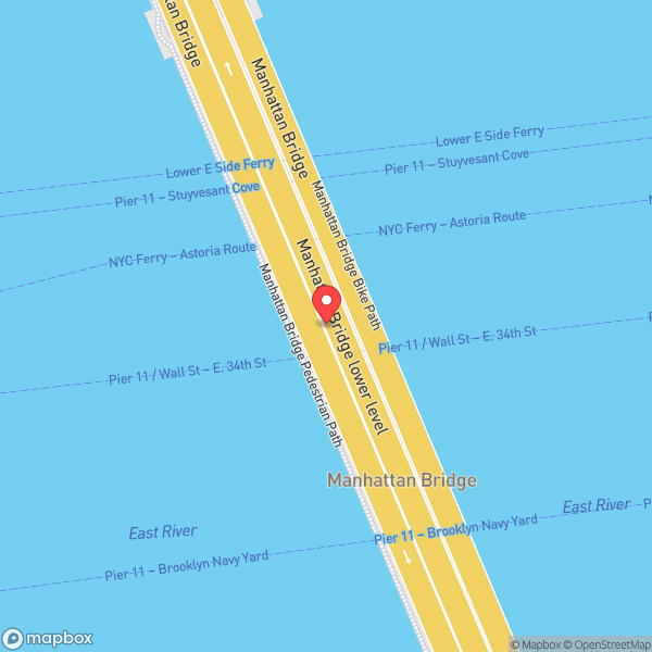 Map of Manhattan Bridge