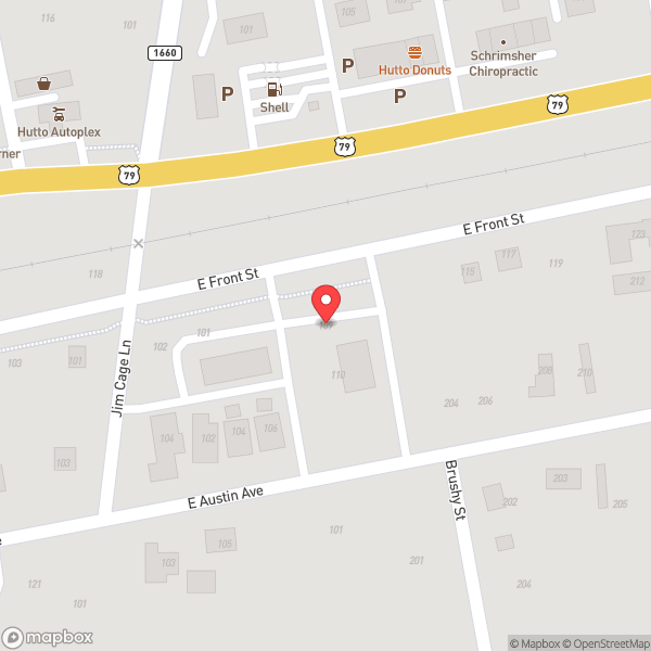 Map of Hutto's Hit The Spot Cafe