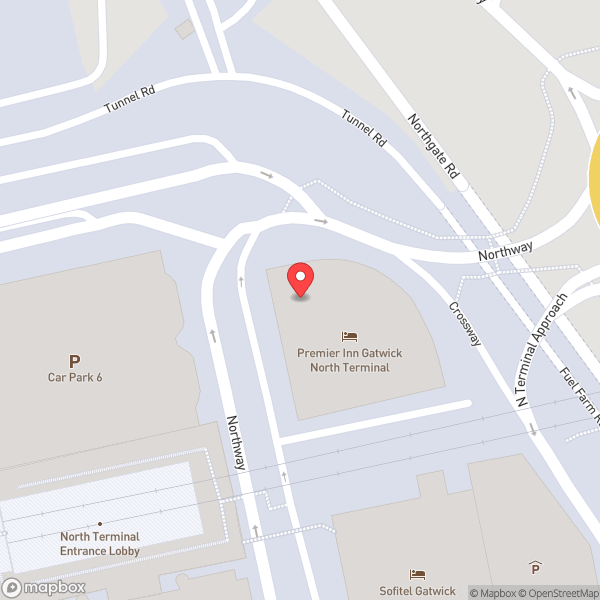 Map of Premier Inn London Gatwick Airport (North Terminal) hotel