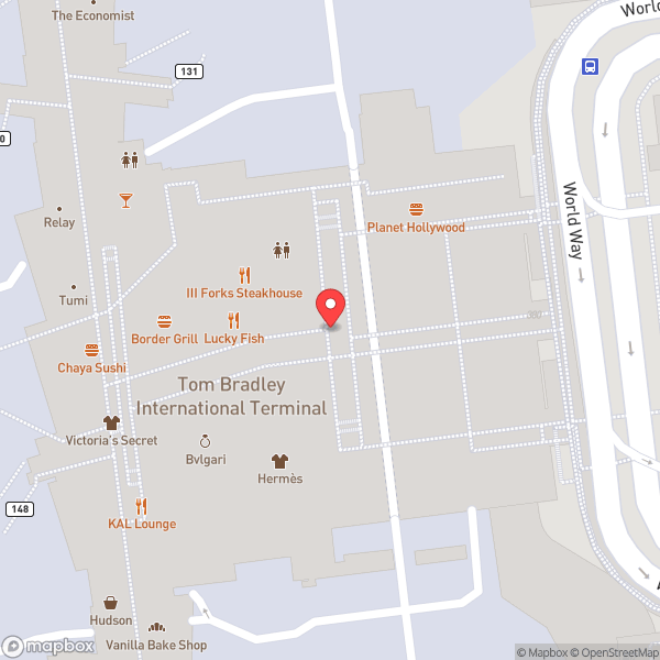 Map of Tom Bradley International Terminal (TBIT)