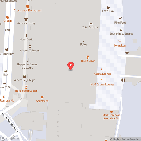 Map of KLM Crown Lounge (Schengen)