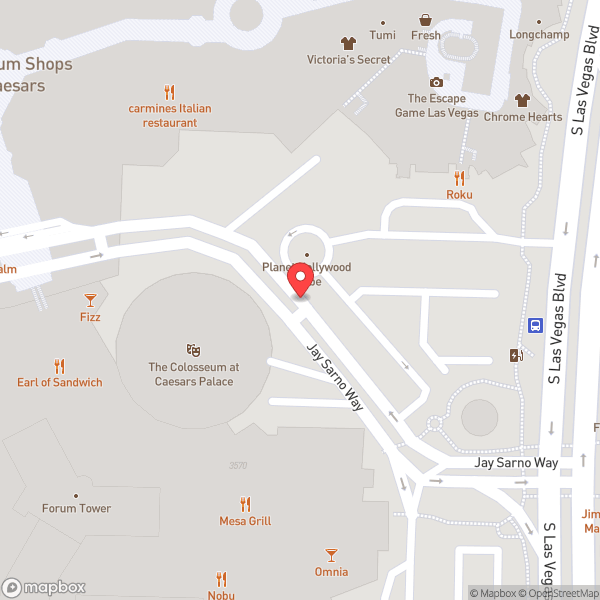 Map of The Colosseum at Caesars Palace
