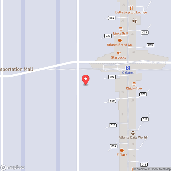 Map of Hartsfield-Jackson Atlanta International Airport (ATL)