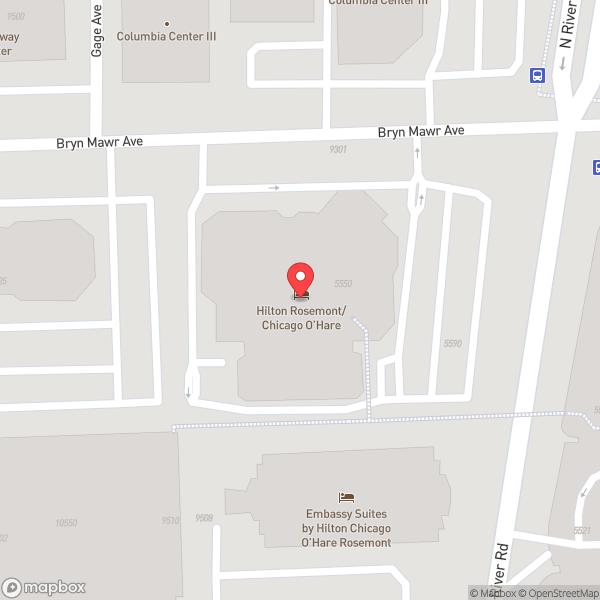 Map of Hilton Rosemont/Chicago O'Hare