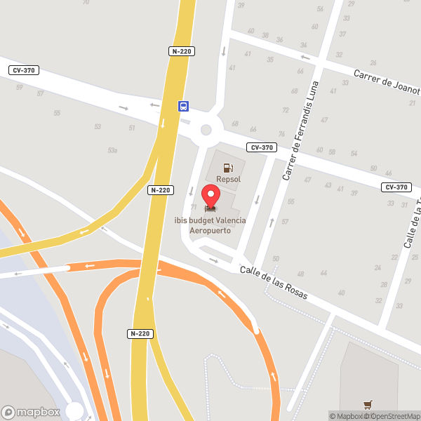 Map of ibis budget Valencia Aeropuerto