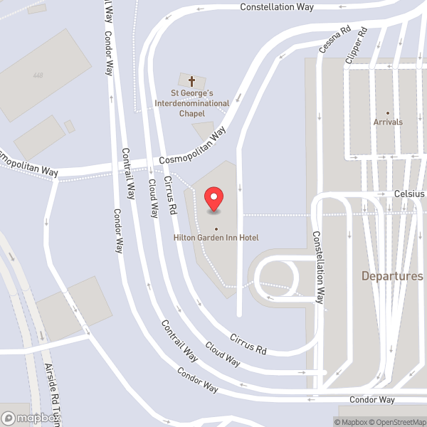 Map of Hilton Garden Inn London Heathrow Terminals 2 and 3