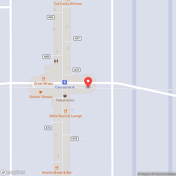 Map of Delta Sky Club