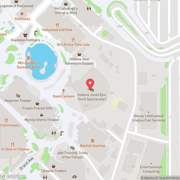 Map of Indiana Jones Epic Stunt Spectacular!