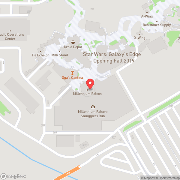 Map of Millennium Falcon: Smugglers Run