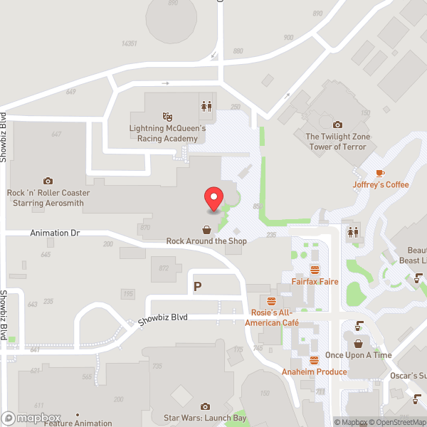 Map of Rock 'N' Roller Coaster Starring Aerosmith
