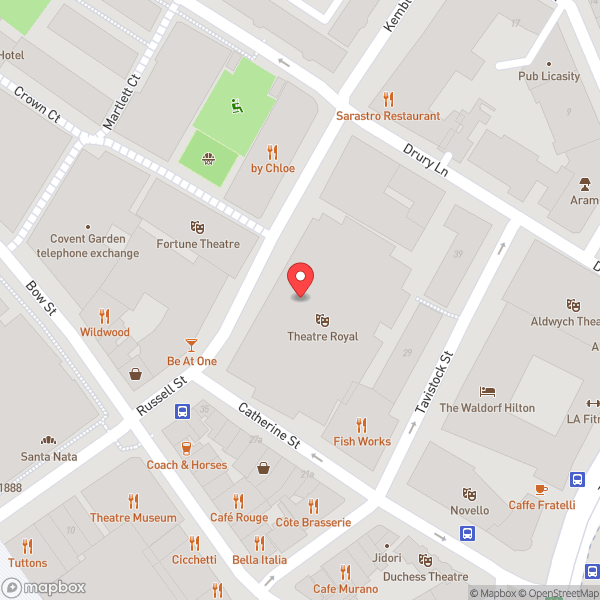 Map of Theatre Royal, Drury Lane