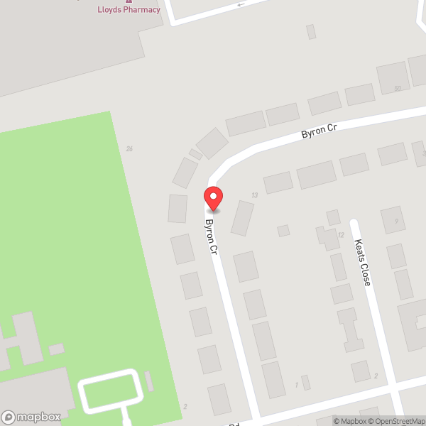Map of Byron Crescent