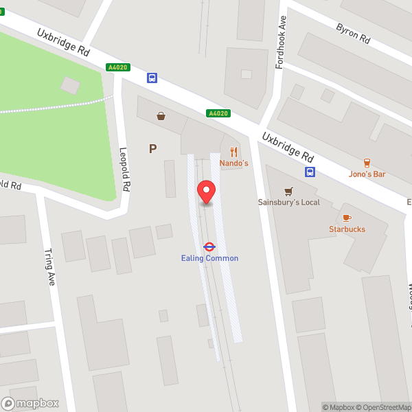 Map of Ealing Common London Underground Station