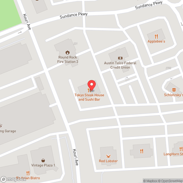 Map of Tokyo Steak House and Sushi Bar