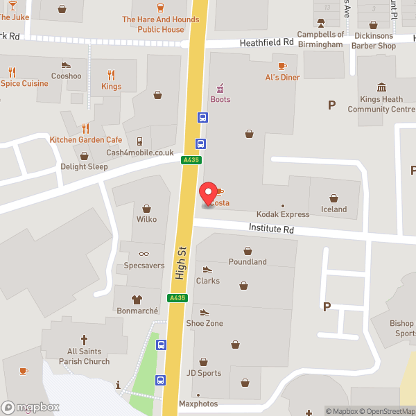 Map of Costa Coffee