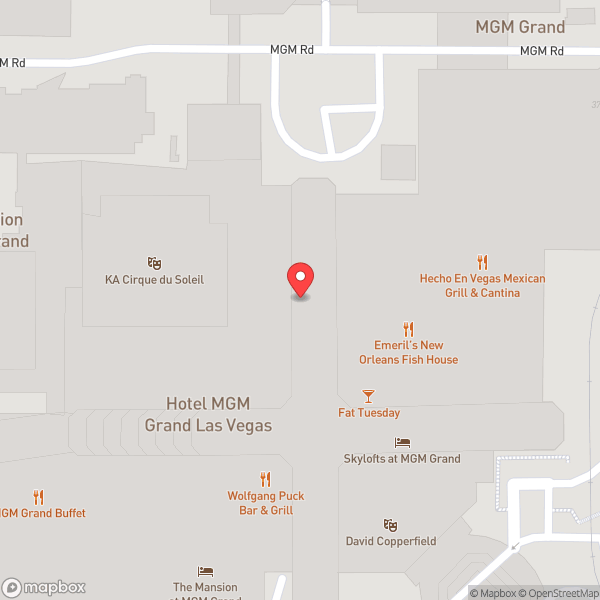 Map of MGM Grand Hotel & Casino