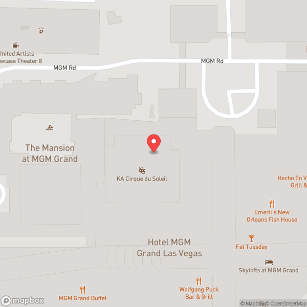 Map of KÀ Theatre