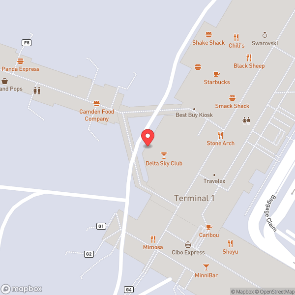 Map of Delta Sky Club