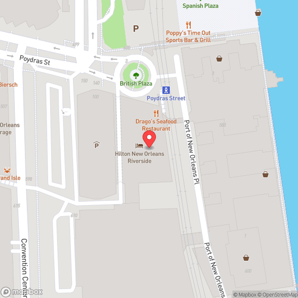 Map of Hilton New Orleans Riverside