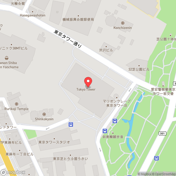 Map of Tokyo Tower (東京タワー)