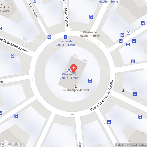 Map of Arc de Triomphe (Arc de Triomphe de l'Étoile)