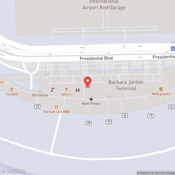 Map of TSA Security Checkpoint