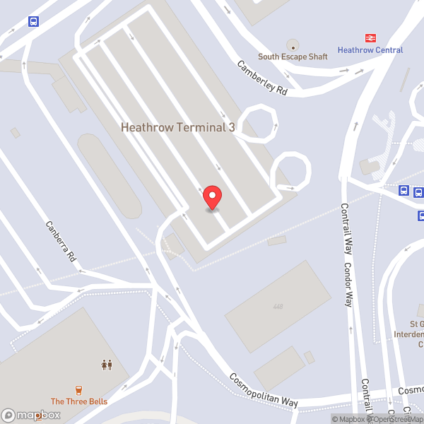 Map of Heathrow Terminals 2 & 3 Railway Station (HXX)