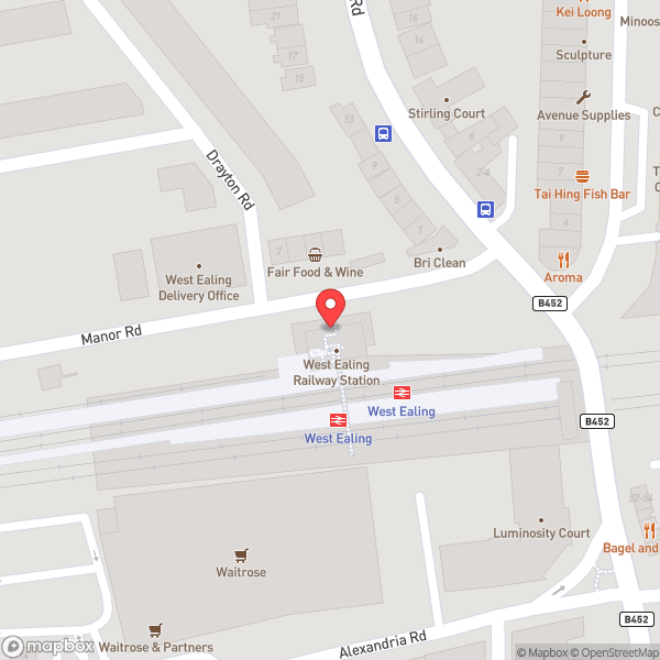 Map of West Ealing Railway Station (WEA)