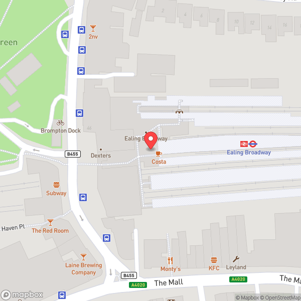 Map of Ealing Broadway Railway Station (EAL)