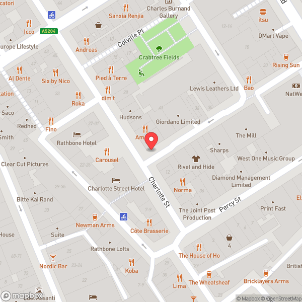 Map of Fitzroy Tavern