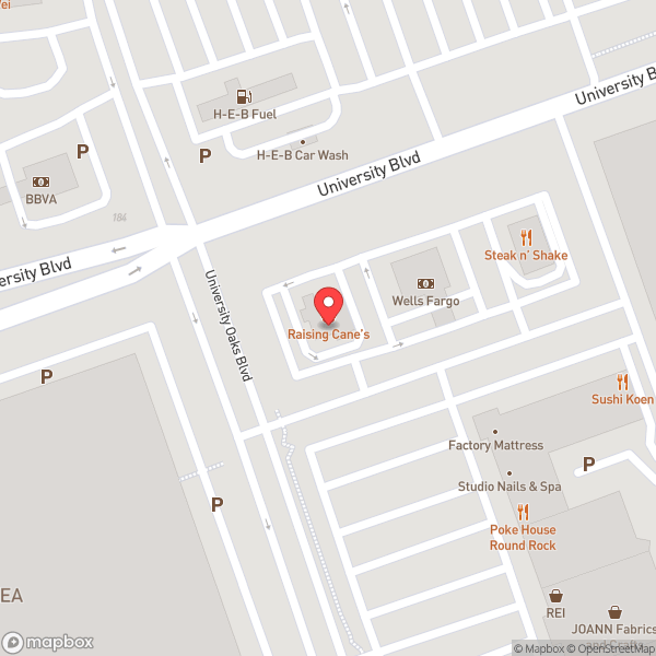 Map of Raising Cane's Chicken Fingers