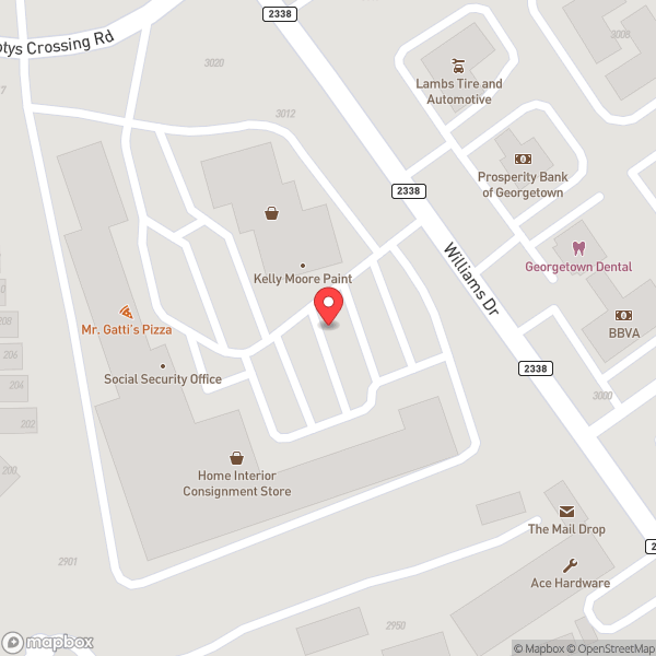 Map of Williamson County Social Security Office