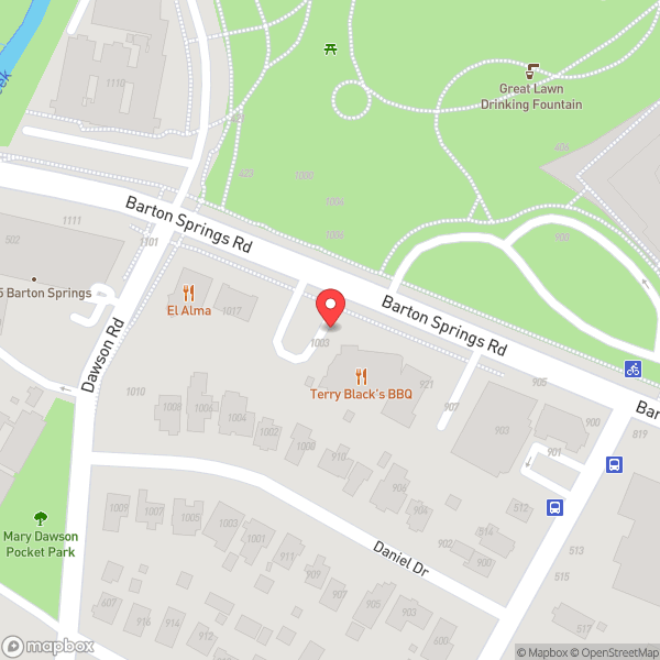 Map of Terry Black's BBQ