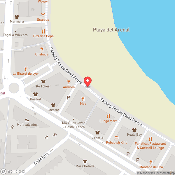 Map of El Arenal Beach (Playa El Arenal)
