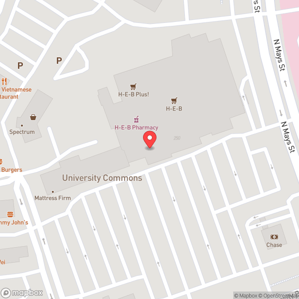 Map of H-E-B