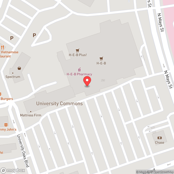Map of H-E-B