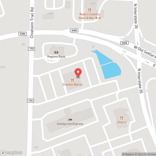 Map of Cracker Barrel
