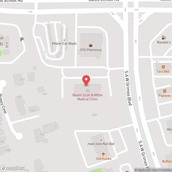 Map of Baylor Scott & White Clinic - Round Rock South
