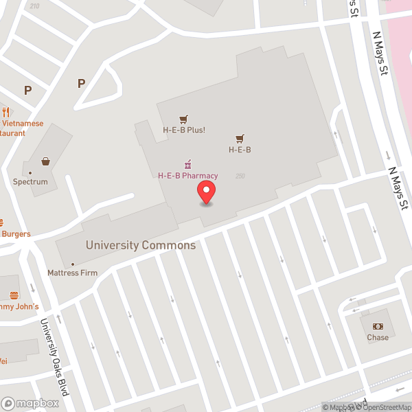 Map of H-E-B