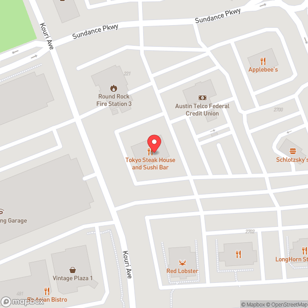 Map of Tokyo Steak House and Sushi Bar