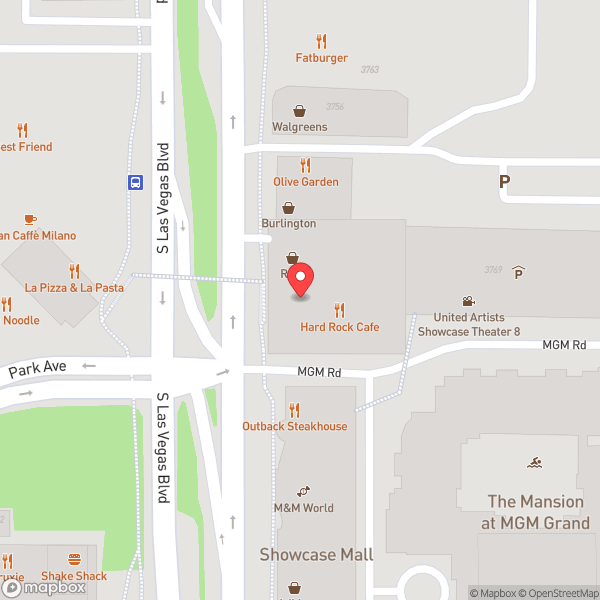 Map of Hard Rock Cafe Las Vegas