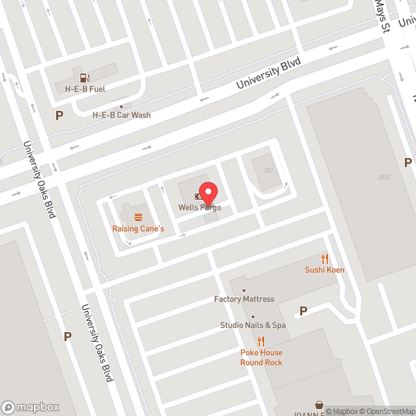 Map of Wells Fargo