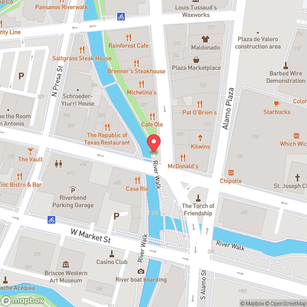 Map of The San Antonio River Walk