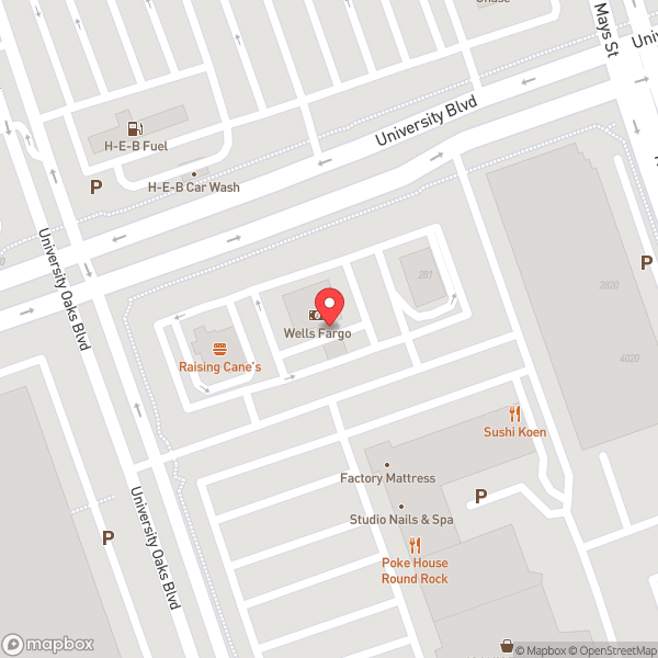Map of Wells Fargo