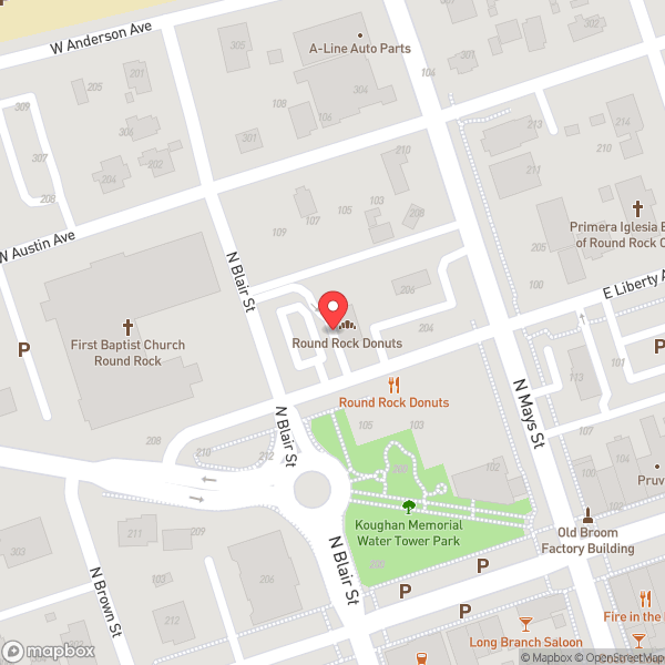 Map of Round Rock Donuts