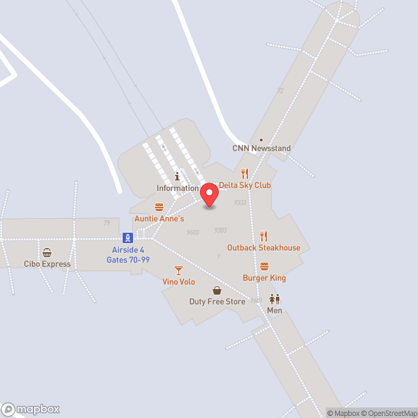 Map of Delta Sky Club