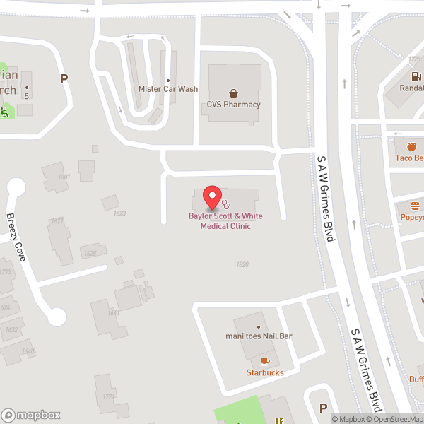 Map of Baylor Scott & White Clinic - Round Rock South