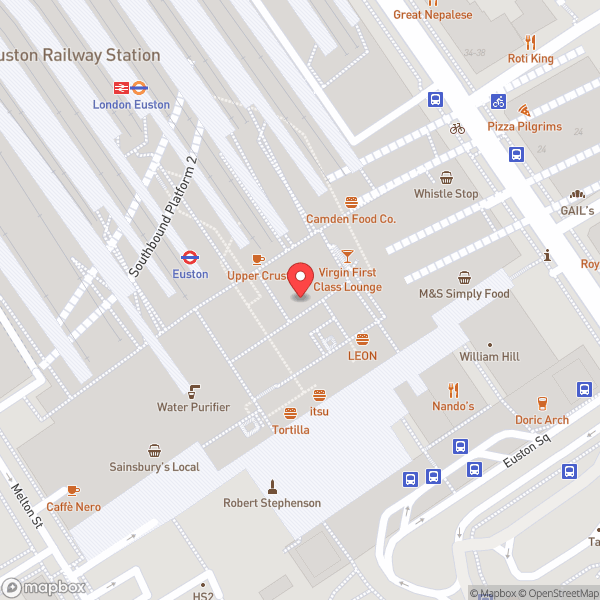 Map of London Euston Railway Station (EUS)