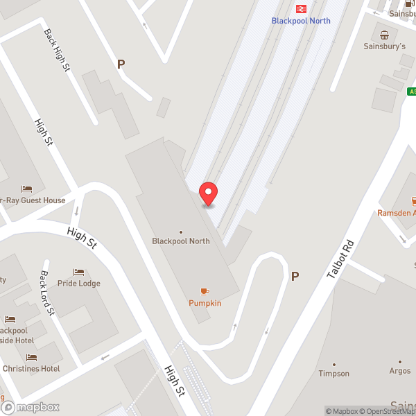 Map of Blackpool North Railway Station (BPN)