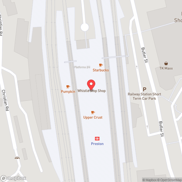 Map of Preston Railway Station (PRE)